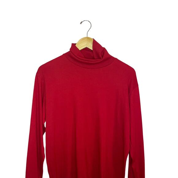 Vintage Red Turtleneck XL Long-Sleeve Union Made Classic 70s 80s Normcore Unisex - Picture 2 of 4
